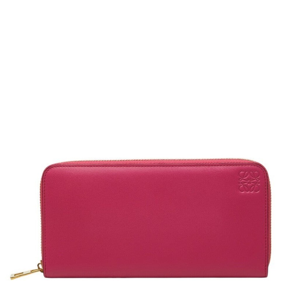 Loewe Anagram Round Zipper Long Wallet Pink